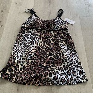 Nwt Plus Size 16 Double Strap‎ Swimdress Swimsuits For All Leopard Swim Dress